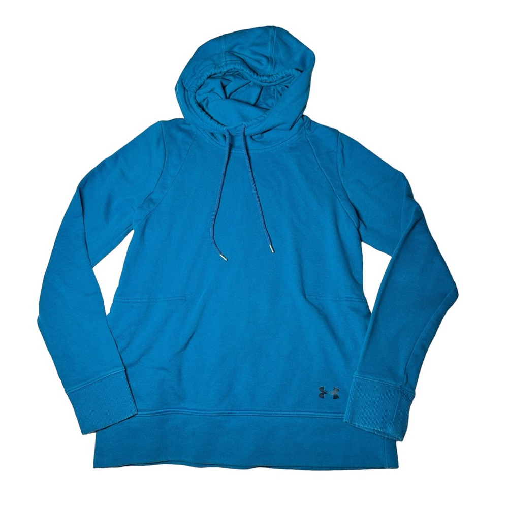 Women’s Under Armour Size Small Cowl Neck Yoga Hoodie Open Back Teal 1307739